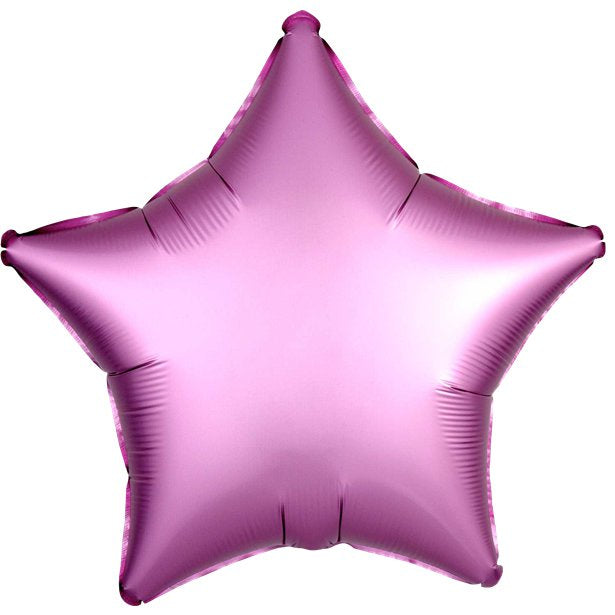 Balloon Foil - Star Shape - Flamingo Pink Satin 18''