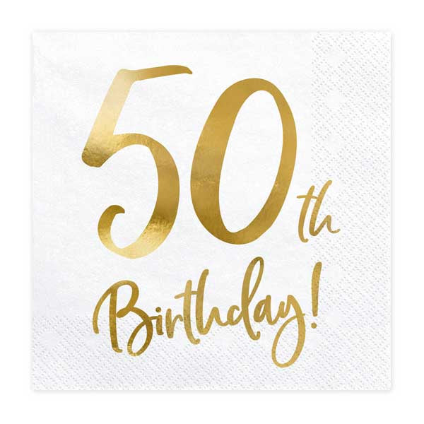 Lunch Napkins - 50th Birthday - 20pk