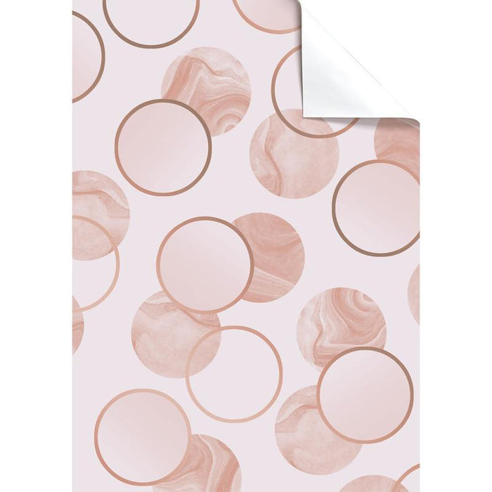 Wrapping 50x70cm Blush Pink & Gold Circles