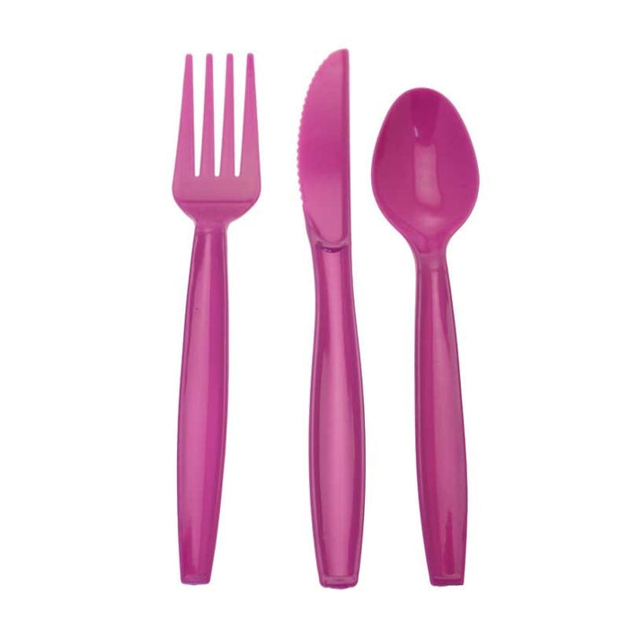 Cutlery Set - Plastic - Purple 18pk