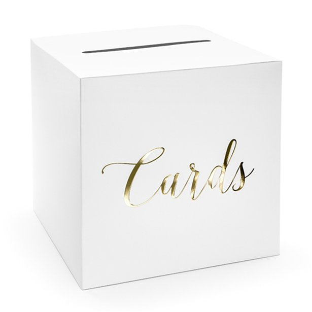 Gold Cards Wedding Post Box