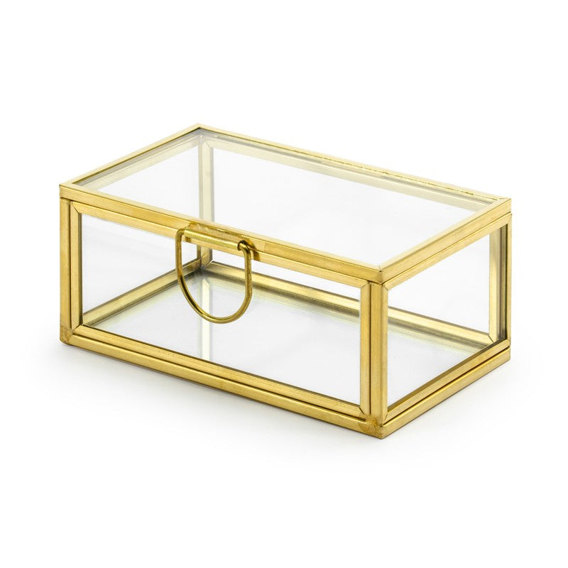 Glass Box - Gold - Rings Box — Bow & Ribbon