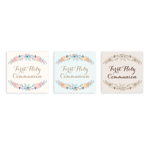 Tags Fill-in - Holy Communion - Shabby Chic Floral Design