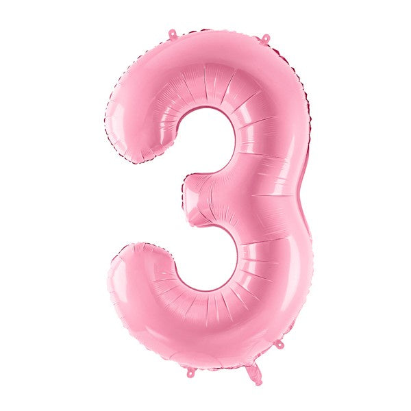 Balloon Foil Number - 3 Pink - 34" (86cm)