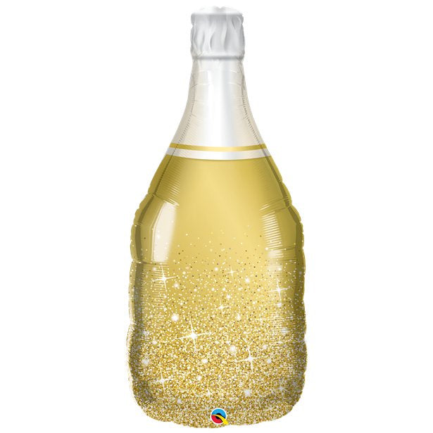 Balloon Supershape - Sparkling Gold Wine Bottle - 39"