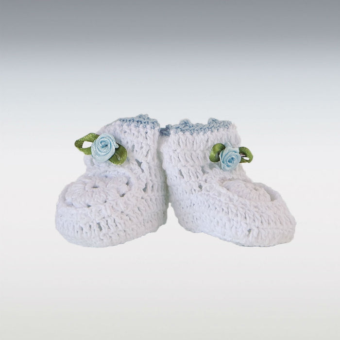 Crochet Baby Bootie - Light Blue