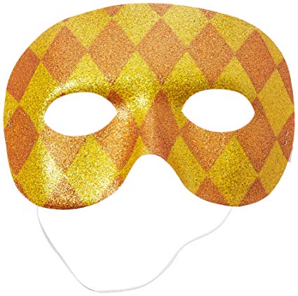 Gold Harlequin Domino Mask