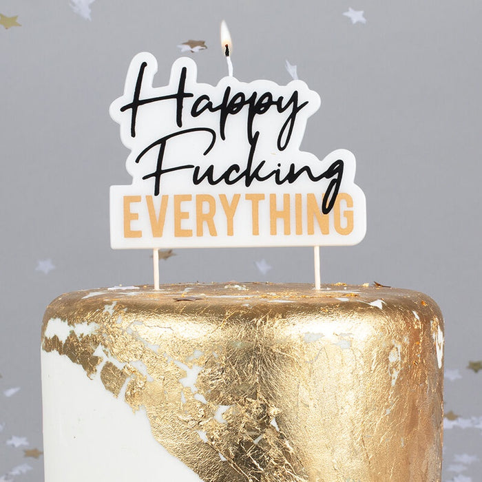 Birthday Candle 'Happy Fucking Everything'