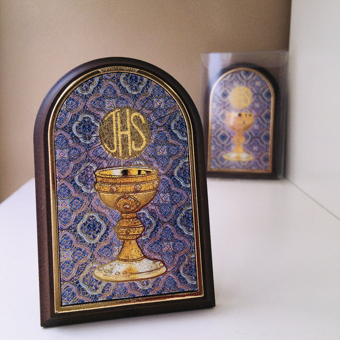 Icon Communion Chalice - Blue Background