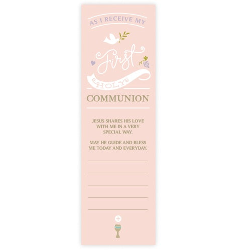 Bookmarks Fill-in - Holy Communion - Modern Design - Pink