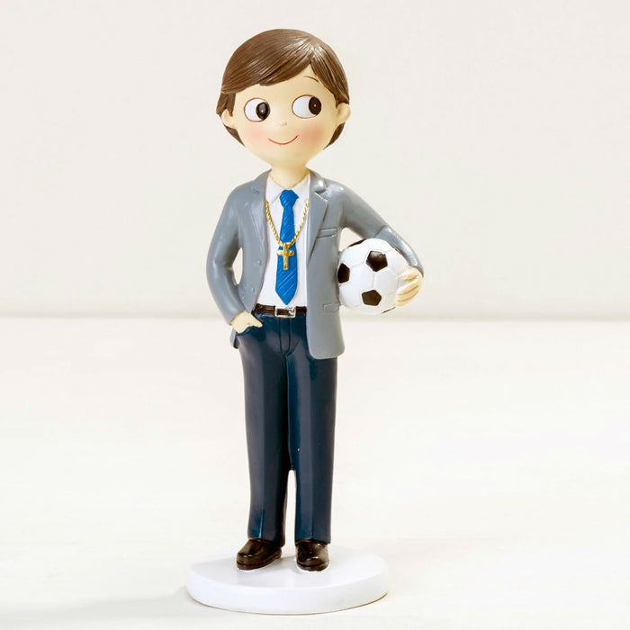 Communion Boy with Football Cake Topper