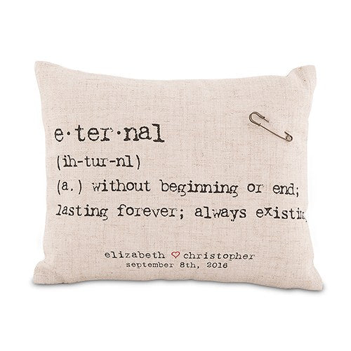 Natural Linen Ring Cushion with Vintage Type