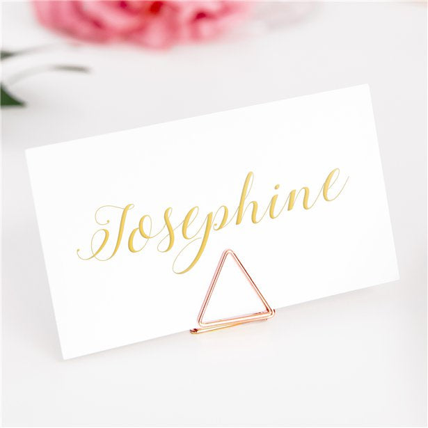 Rose Gold Triangle Place Card Holders - 10pk