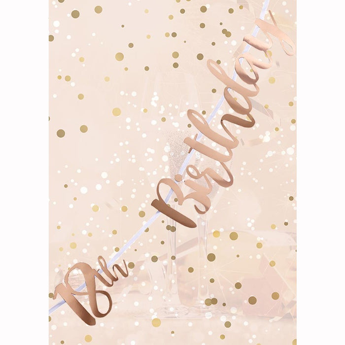 Letter Banner - 18th Birthday -  Rose Gold Script