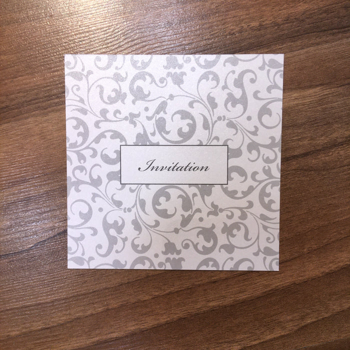 Invitation Fill-in - Engagement - Floral Damask Silver