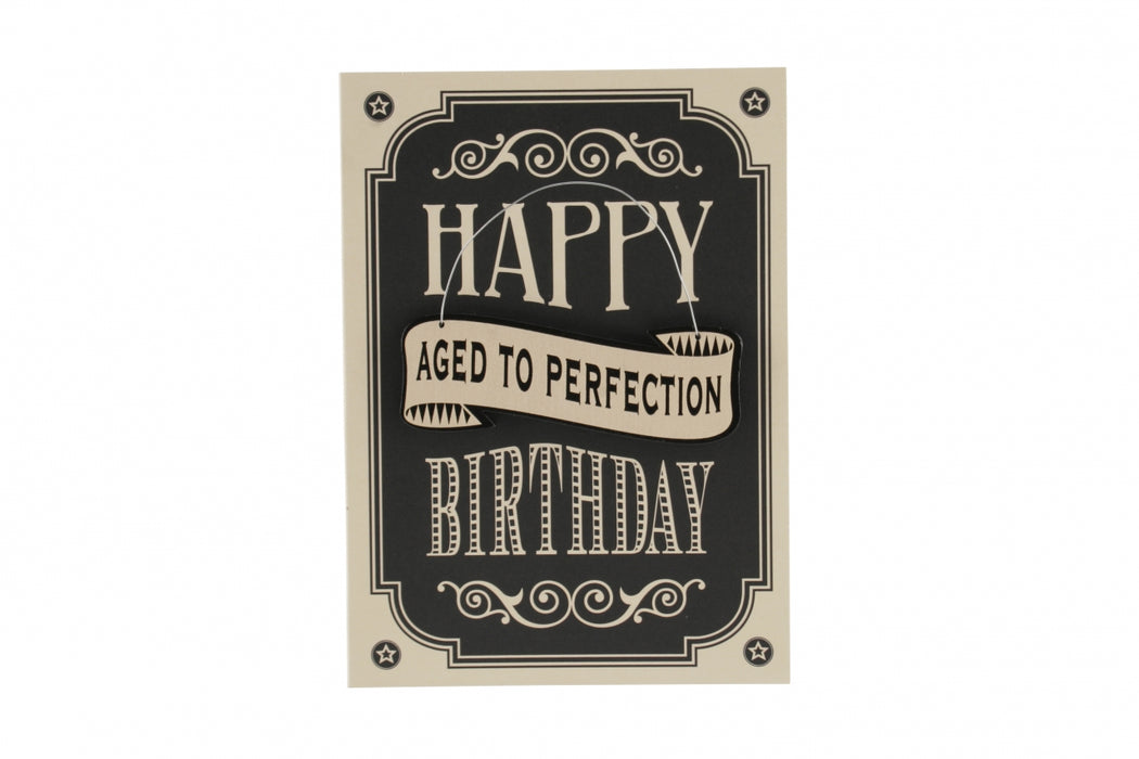 'Happy Birthday Aged To Perfection - Card & Hanger