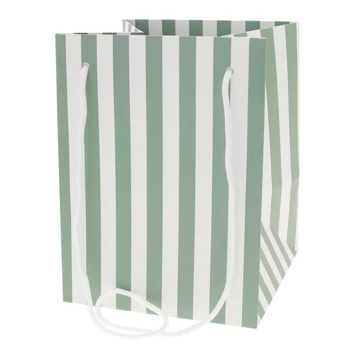 Sage Candy Stripe Hand Tied Bag (19X25Cm)