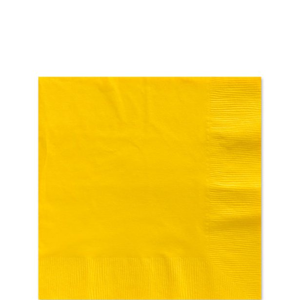 Beverage Napkins - Yellow - 20pk