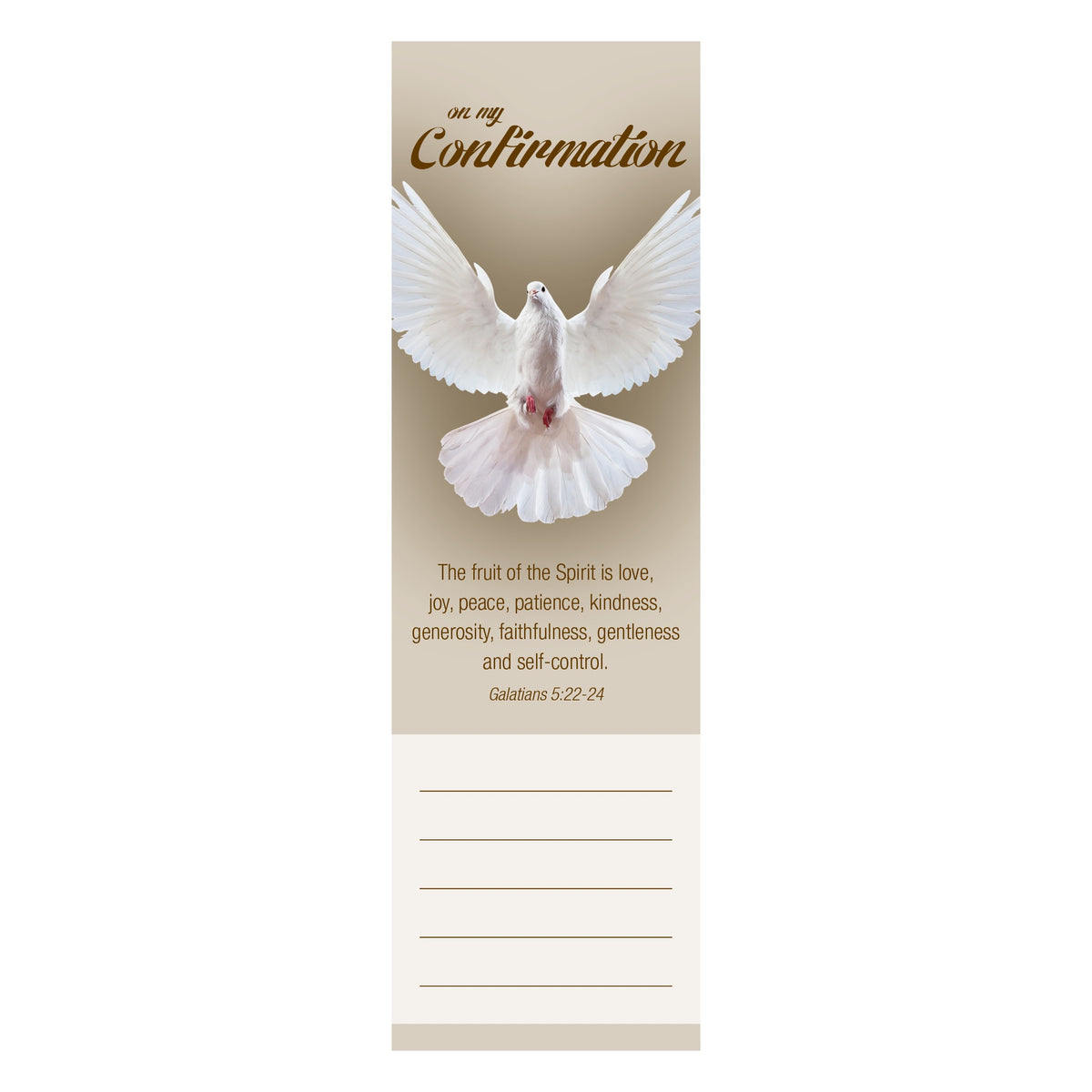 Bookmarks Fill-in - Confirmation - Dove in Flight — Bow & Ribbon