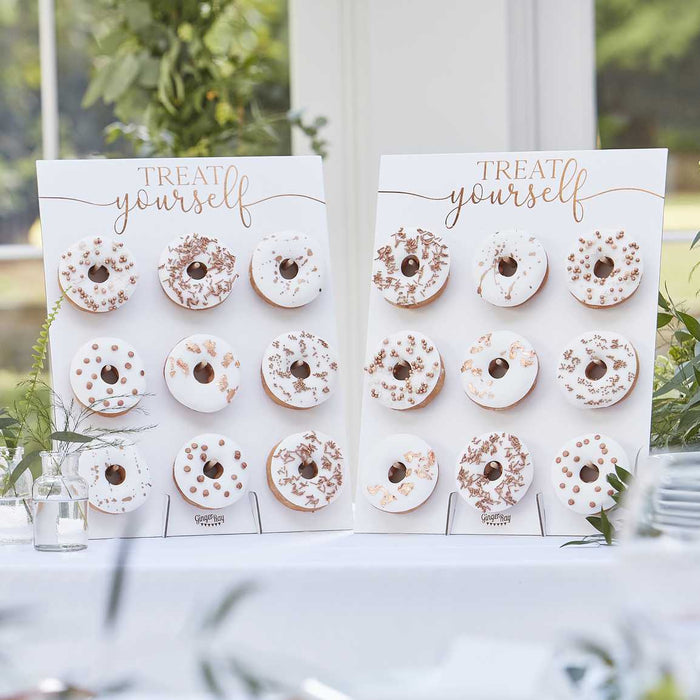 Rose Gold Treat Yourself Double Donut Wall Holders - 2pk