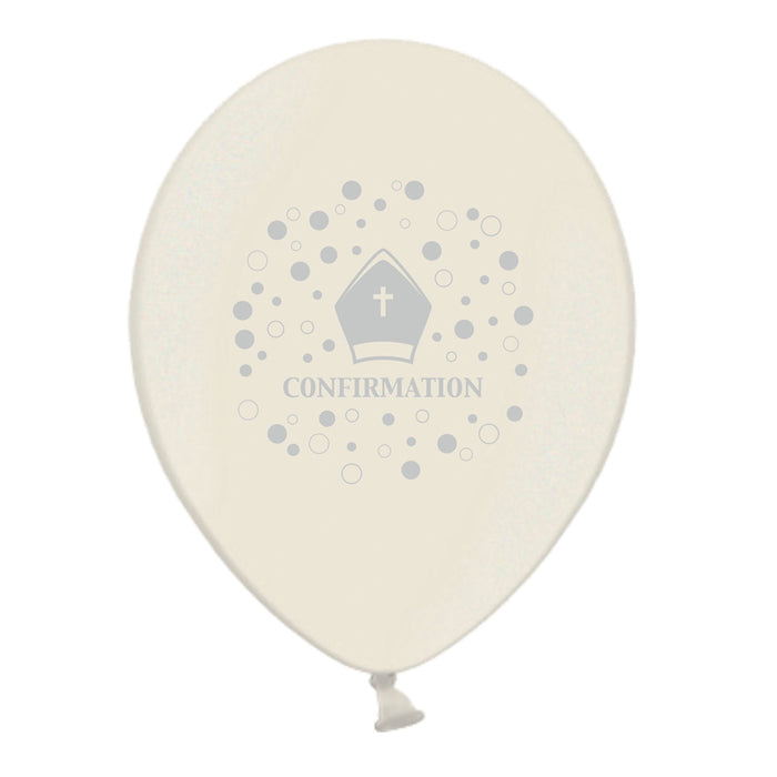 Balloon Latex Pearl Silver Print- Confirmation ND
