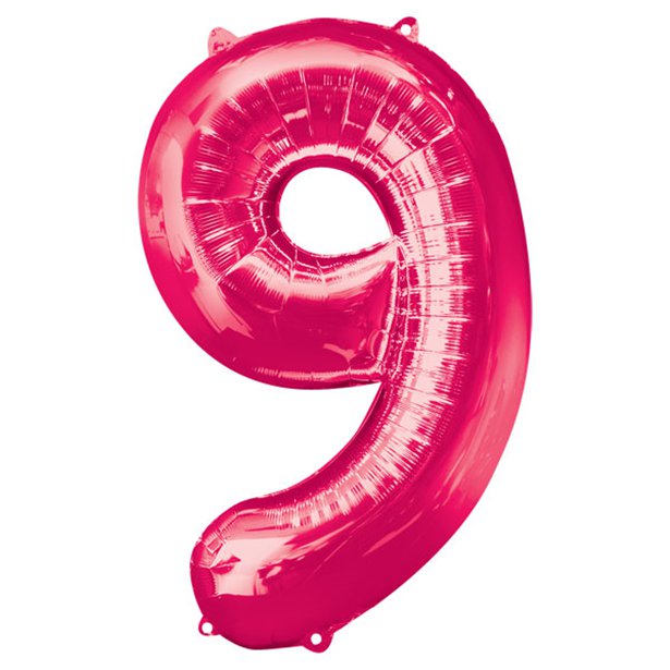 Balloon Foil Number - 9 Pink - 34"