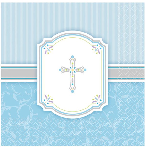 First Holy Communion Blessings Blue Paper Luncheon Napkins 2ply 16pk