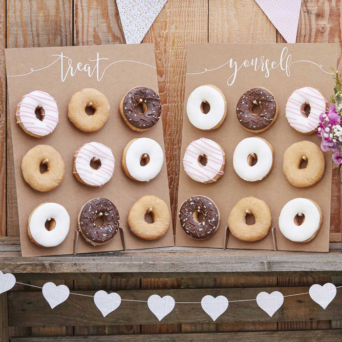 Rustic Kraft Wedding Double Donut Wall - 2pk