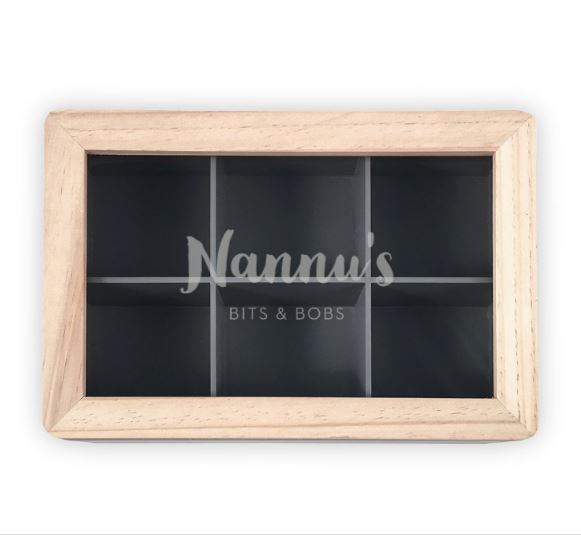 Wooden Keepsake Box With Glass Lid - Nannu's Bits and Bobs