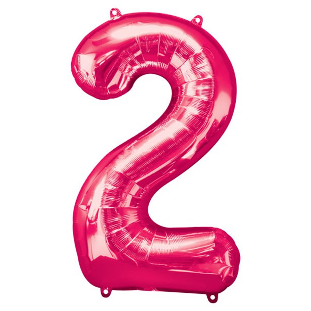 Balloon Foil Number - 2 Pink - 34"