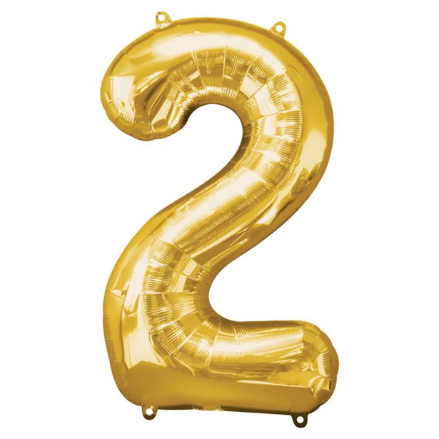 Balloon Foil Number - 2 Gold - 34"