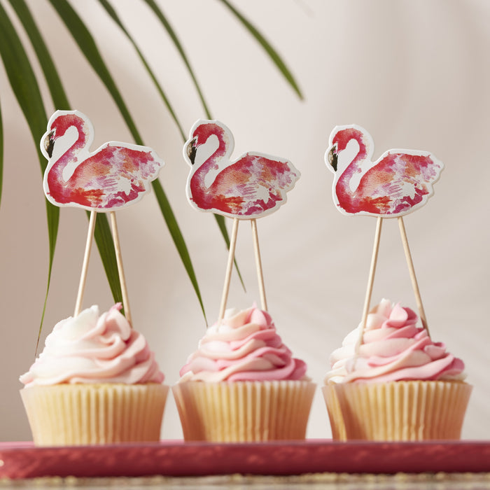 Flamingo Cupcake / Food Toppers - Flamingo Fun