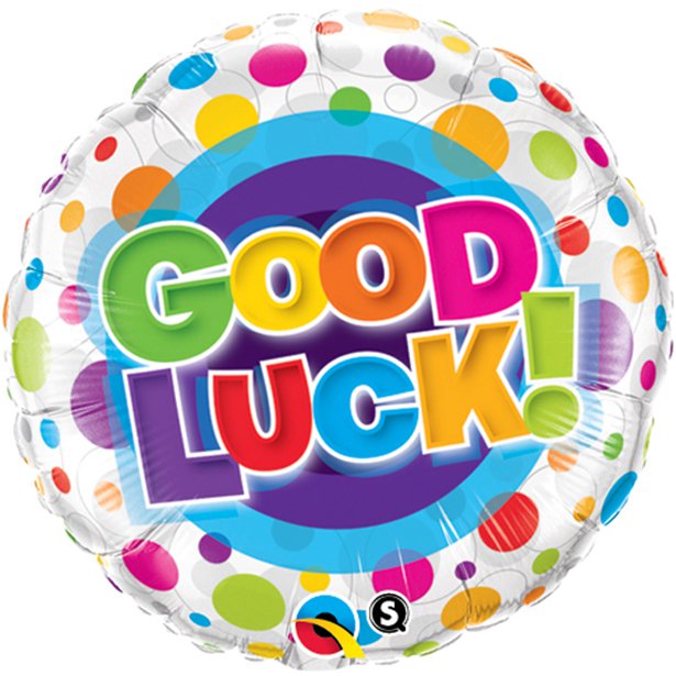 Balloon Foil Round Shape - Colourful Dots - Good Luck