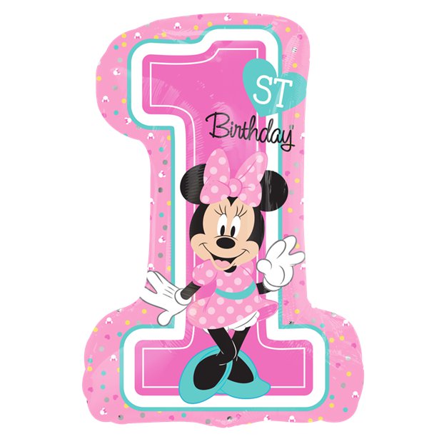 Foil Number Balloon - Minnie Mouse 1st Birthday