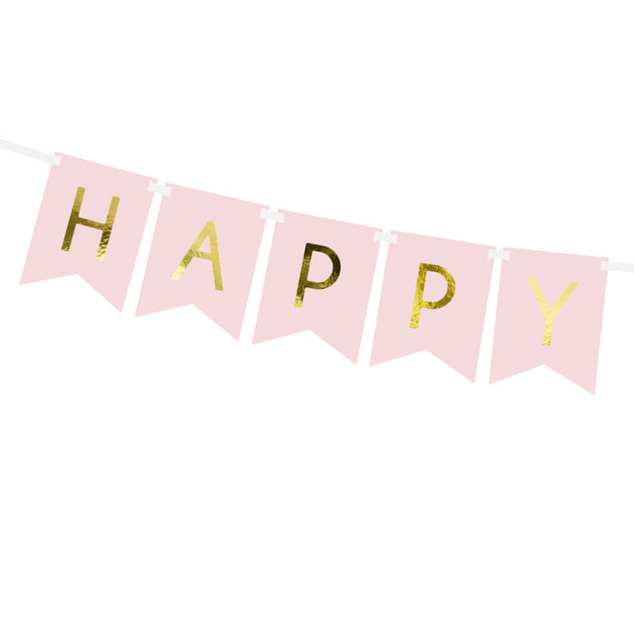Banner - Light Pink - Happy Birthday - 2.5m