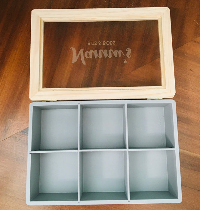 Wooden Keepsake Box With Glass Lid - Nannu's Bits and Bobs