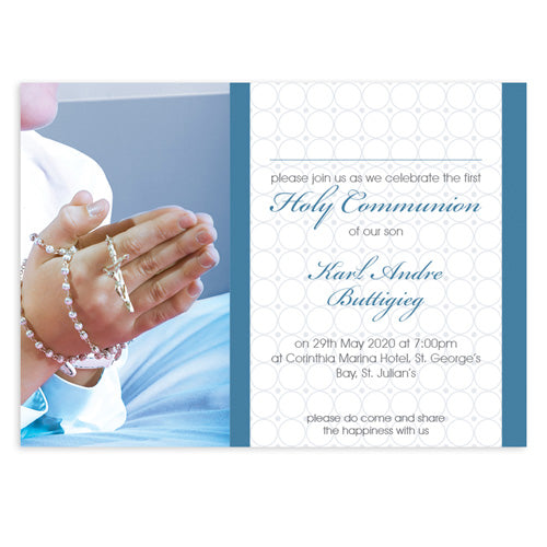 Invitations Personalized - Holy Communion - Rosary Prayer INV04-12