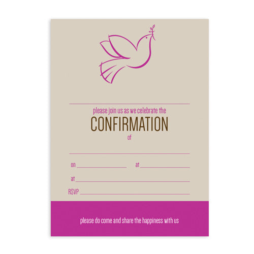 Invitation Fill-in - Confirmation Dove Outline