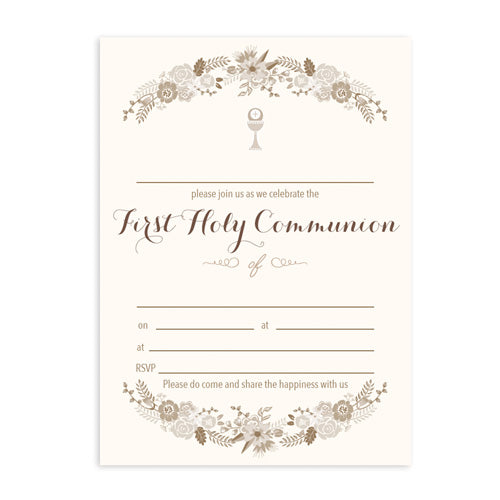 Invitation Fill-in - Holy Communion - Shabby Chic Floral