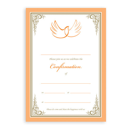 Invitations Fill-in - Confirmation - Orange Dove 20pk