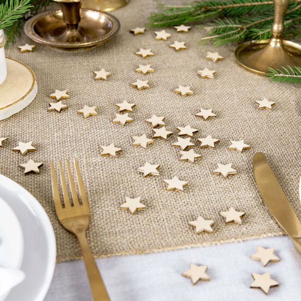 Wooden Stars Confetti - 50pk