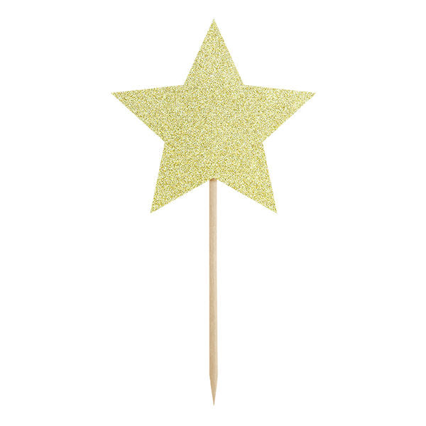 Cupcake Toppers - Gold Stars - 6pk