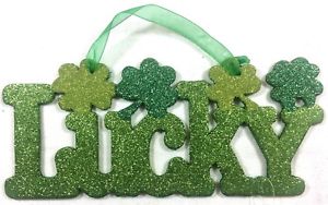 St Patrick'S Day Glitter Lucky Sign - 22cm