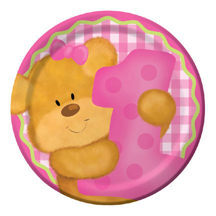 Dessert Plates- Bear's First Birthday -Girl