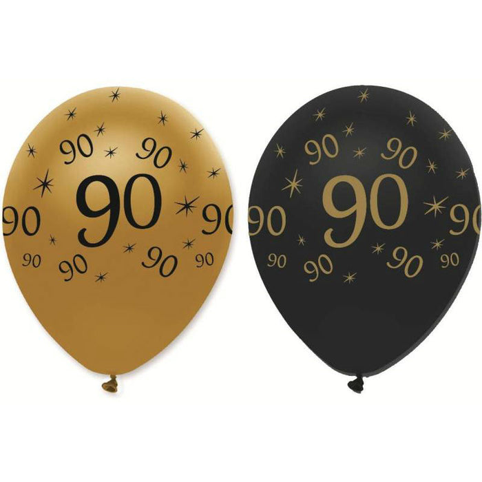 Latex Balloons Black & Gold 90