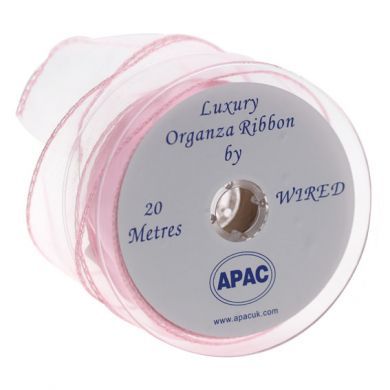 Organza Ribbon with Wired Edge - Baby Pink - 30mm