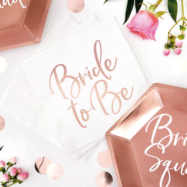 Lunch Napkins - Bride to Be Rose Gold - 20pk