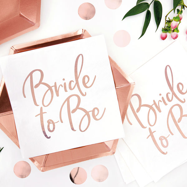 Lunch Napkins - Bride to Be Rose Gold - 20pk