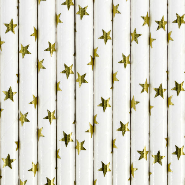 Paper Straws - Gold Stars - 10pk