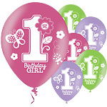 Sweet Girl 1st Bithday Balloons - 11'' Latex